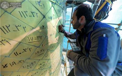 مرمت گلدسته شمالی ایوان نجف آغاز شد